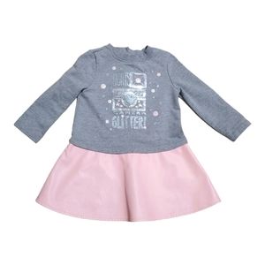 Cynthia Rowley Photo Shoot Sweatshirt Dress Pink Faux Leather Attached S…